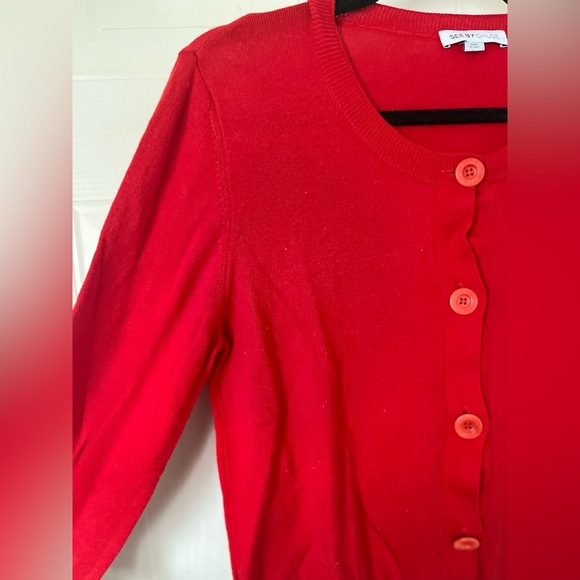 SEE BY CHLOÉ Red Button-down Cotton Cardigan - Picture 5 of 10